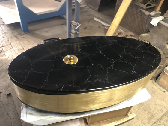 Image 1 of Table à miroir noir