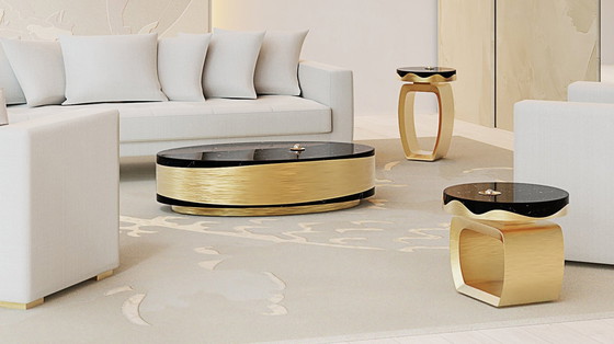 Image 1 of Table à miroir noir