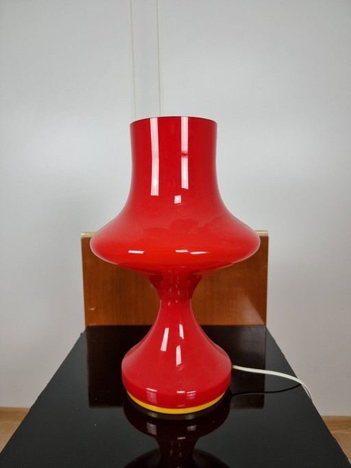 Lampe de table en verre Mid Century par S. Tabera