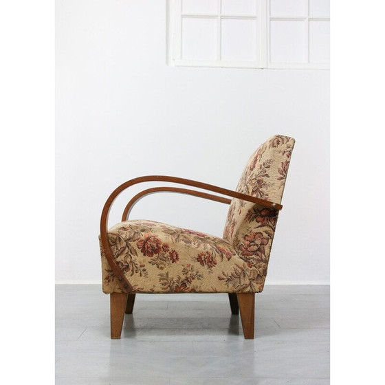 Image 1 of Fauteuil Jindrich Halabala en bois courbé du milieu du siècle 1950