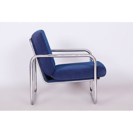 Image 1 of Fauteuil Bauhaus vintage en acier chromé, Tchécoslovaquie 1950