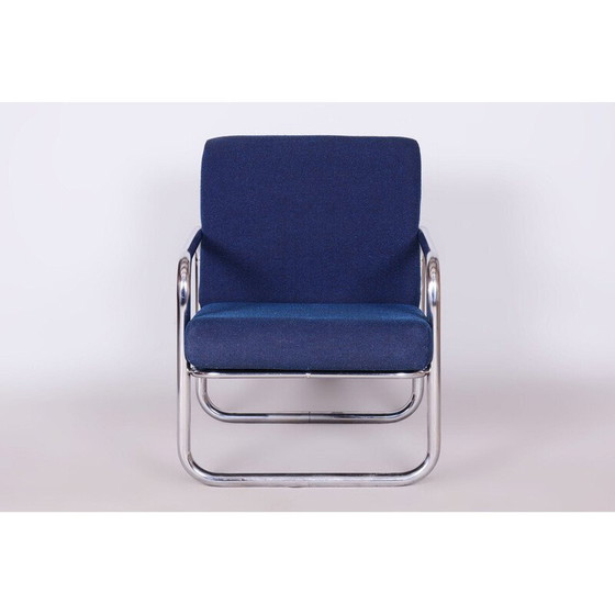 Image 1 of Fauteuil Bauhaus vintage en acier chromé, Tchécoslovaquie 1950