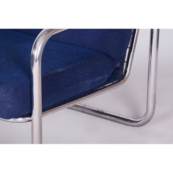 Image 1 of Fauteuil Bauhaus vintage en acier chromé, Tchécoslovaquie 1950