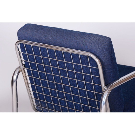 Image 1 of Fauteuil Bauhaus vintage en acier chromé, Tchécoslovaquie 1950