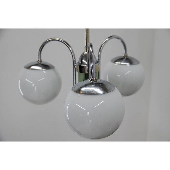 Image 1 of Lustre vintage art déco nickelé, 1930