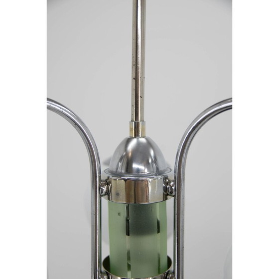 Image 1 of Lustre vintage art déco nickelé, 1930