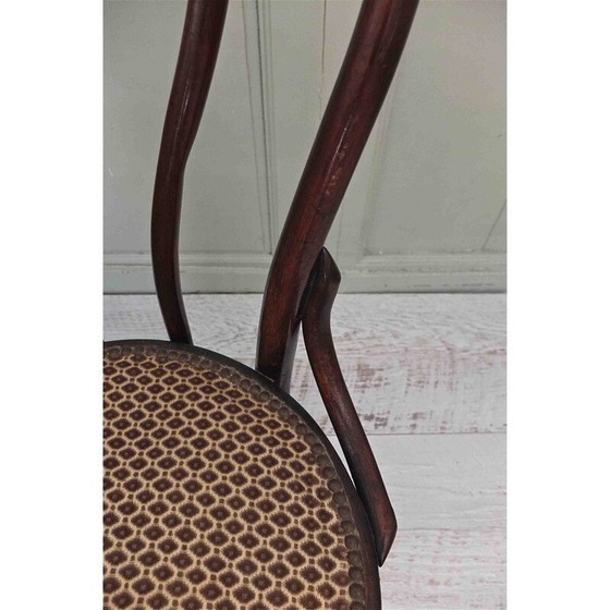 Image 1 of Chaise vintage en bois courbé et velours de Gehr Terlinden