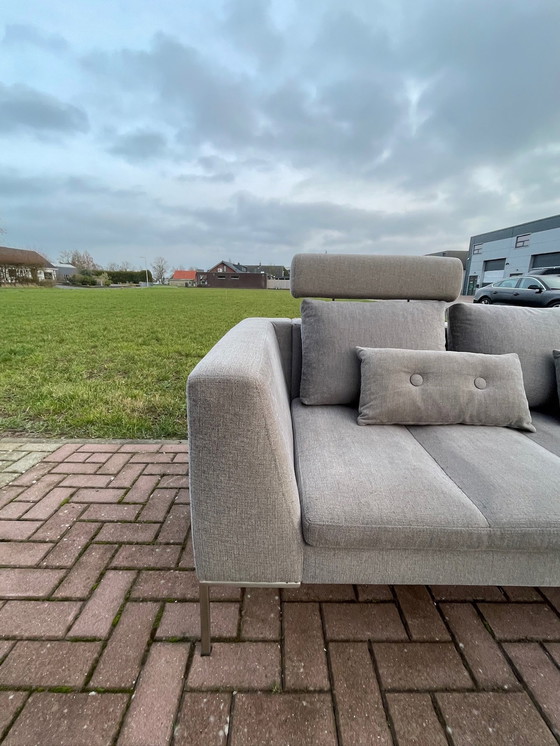 Image 1 of Canapé d'angle en tissu gris Montel