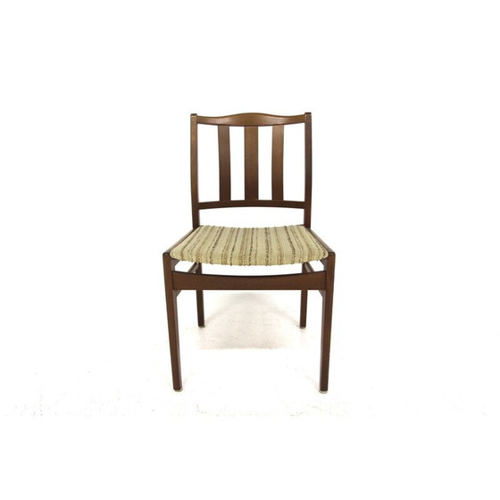 Image 1 of Ensemble de 4 chaises vintage en hêtre et tissu, Suède 1960
