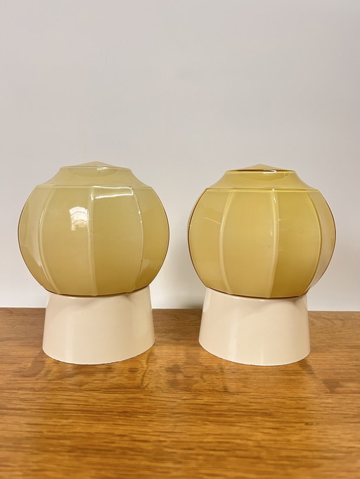 Lot de 2 plafonniers Thabur 30Er Years Cream Soft Yellow