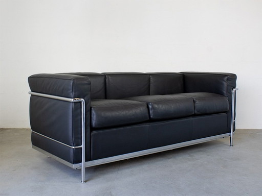 Cassina Lc2 3 -Seater Design Lecorbusier Leather/Black