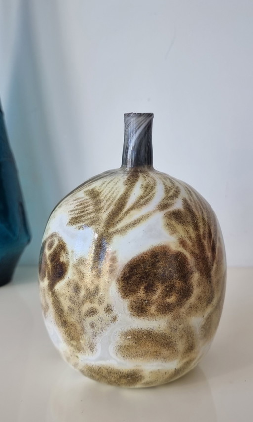 Vase en verre d'art soufflé à la main Oiva Toikka Nuutajarvi Finlande