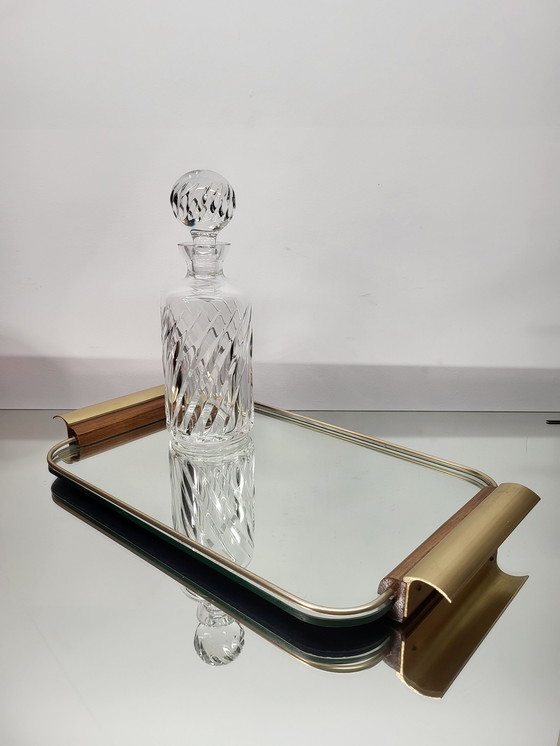 Image 1 of Plateau Vintage ou Plateau de Service avec Miroir en Verre