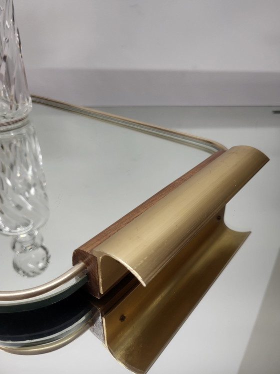 Image 1 of Plateau Vintage ou Plateau de Service avec Miroir en Verre