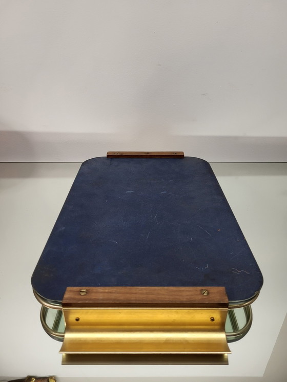 Image 1 of Plateau Vintage ou Plateau de Service avec Miroir en Verre