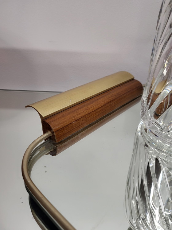 Image 1 of Plateau Vintage ou Plateau de Service avec Miroir en Verre