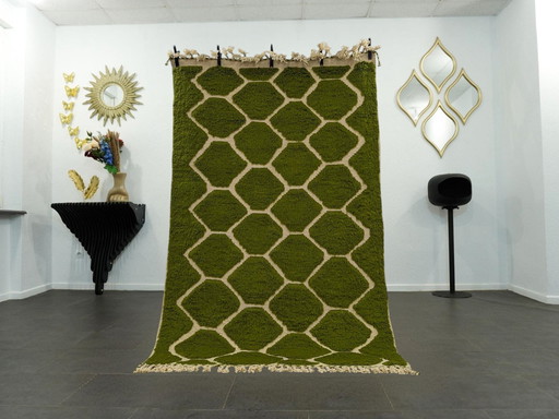 Tapis berbère - 253 cm x 157 cm - Laine verte