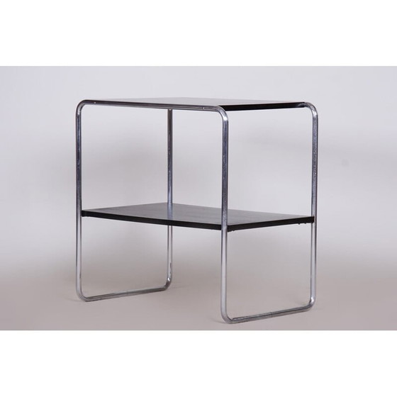 Image 1 of Table d'appoint Bauhaus noire vintage, années 1930