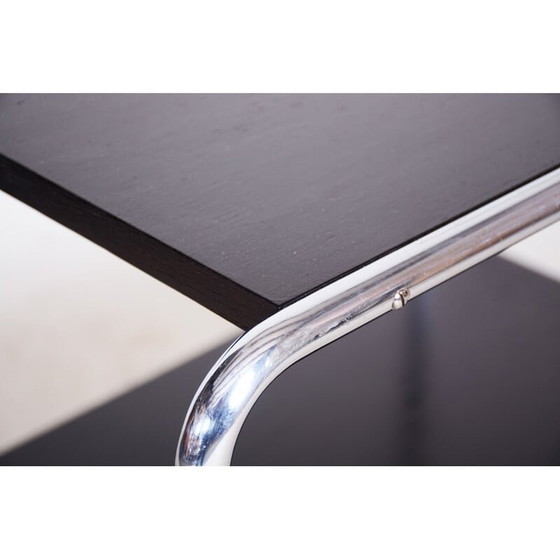 Image 1 of Table d'appoint Bauhaus noire vintage, années 1930