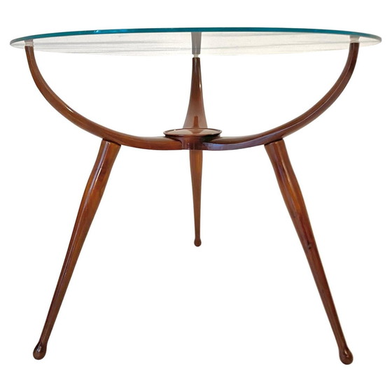 Image 1 of 1X Table basse en bois à pieds en forme d'araignée, style Carlo De Carli, moderne du milieu du siècle dernier