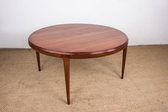 Image 1 of Grande Table Basse Danoise Ronde En Teck Modèle 283 Par Johannes Andersen Pour Cfc Silkeborg 1960.