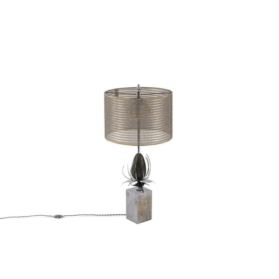 Image 1 of Lampe Chardon vintage en bronze et laiton par Maison Charles, 1970