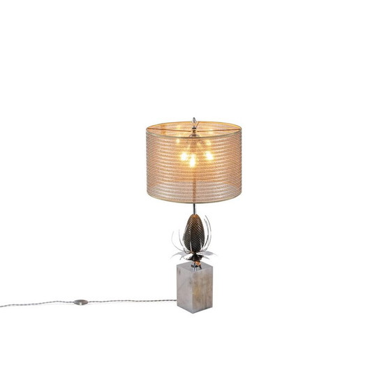 Image 1 of Lampe Chardon vintage en bronze et laiton par Maison Charles, 1970