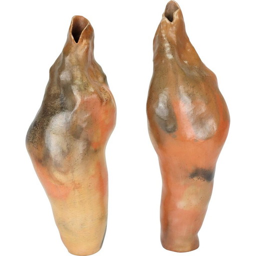 Paire de vases en céramique vintage de Berthellot Manon