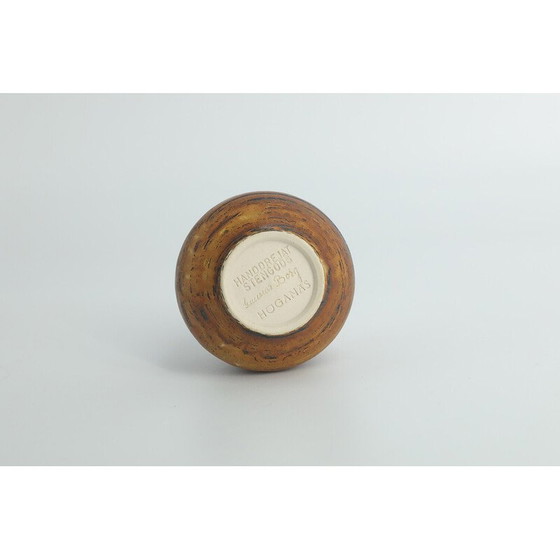 Image 1 of Ensemble de 4 vases de collection en grès brun vintage par Gunnar Borg pour Höganäs Ceramics, Suède 1960