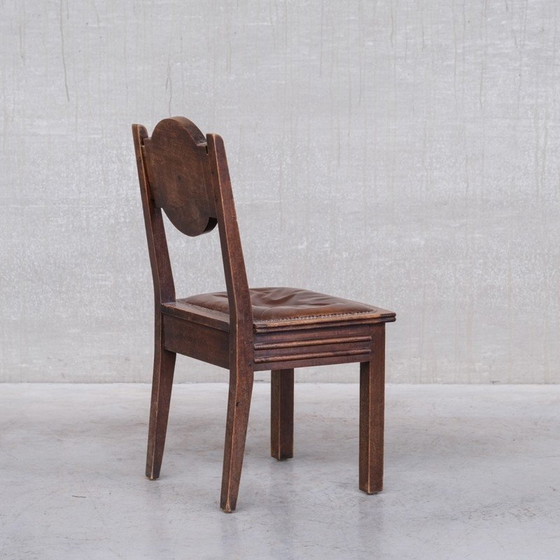 Image 1 of Ensemble de 6 chaises vintage en bois de chêne, France 1940s