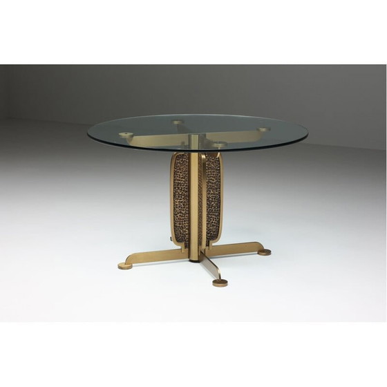 Image 1 of Table vintage en laiton par Luciano Frigerio, Italie 1970