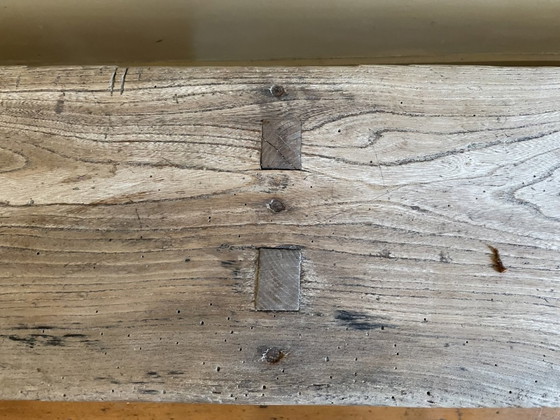 Image 1 of Banc d'église Long Pew Français Antique 209 Cm. Châtaignier