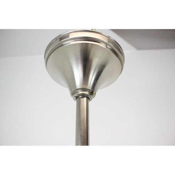 Image 1 of Lampe suspendue vintage Art déco en laiton et verre, Tchécoslovaquie années 1930