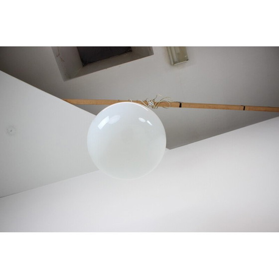 Image 1 of Lampe suspendue vintage Art déco en laiton et verre, Tchécoslovaquie années 1930