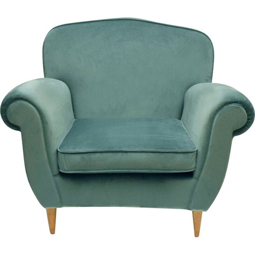 Fauteuil en velours vintage d'Ico Parisi, 1950