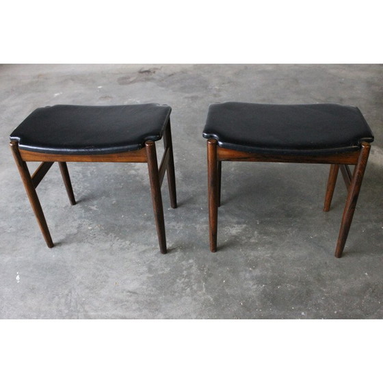 Image 1 of Paire de tabourets vintage en bois de rose par Gustav Bertelsen, Danemark