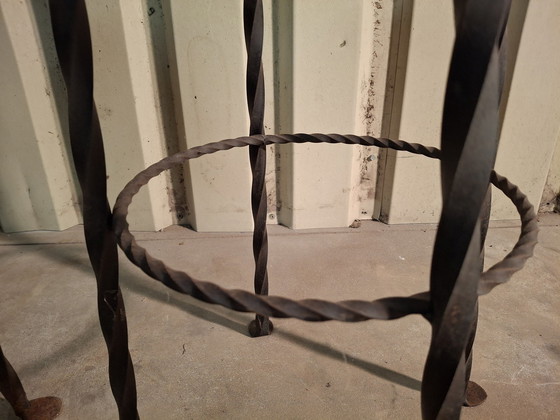 Image 1 of 2× Tabouret de bar Brutalist Tabouret en fer forgé industriel