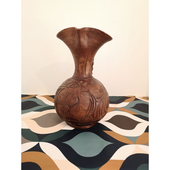 Image 1 of Pichet vintage en terre cuite avec intérieur émaillé