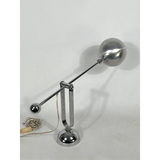 Image 1 of Lampe de table vintage en chrome et aluminium, Italie 1970