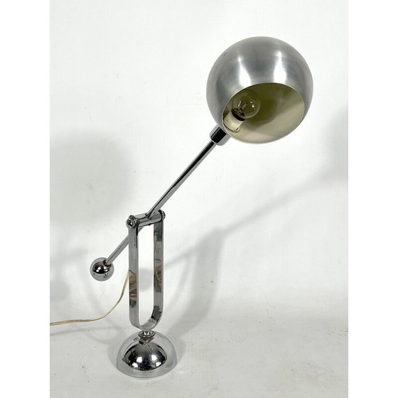 Image 1 of Lampe de table vintage en chrome et aluminium, Italie 1970