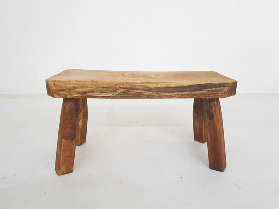 Image 1 of Table d'appoint en chêne massif, Pays-Bas, années 1970