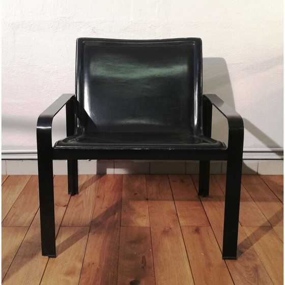 Image 1 of Fauteuil vintage en cuir noir