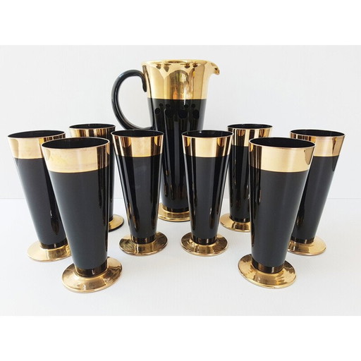 Set d'orangeade en verre vintage