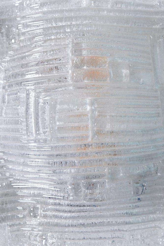 Image 1 of Plafonnier de l'ère spatiale en verre incurvé, lampe murale en verre vintage