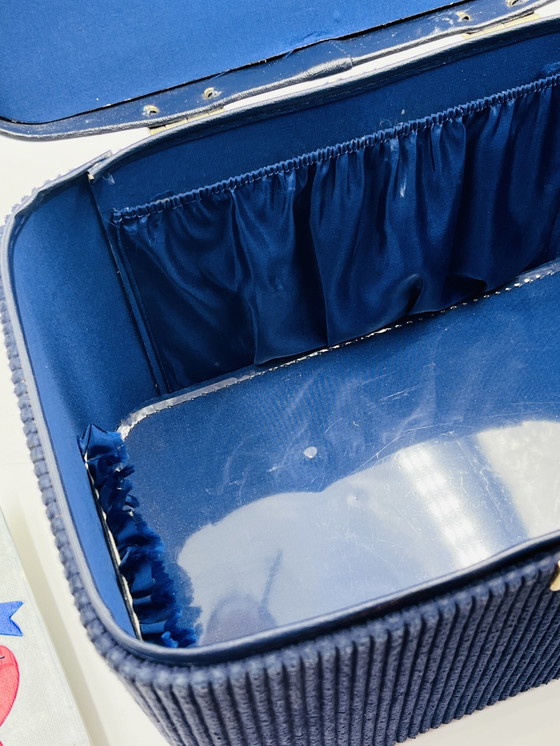 Image 1 of Beauty Case En Velours Bleu