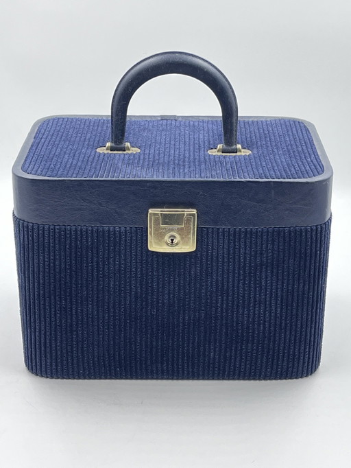 Beauty Case En Velours Bleu