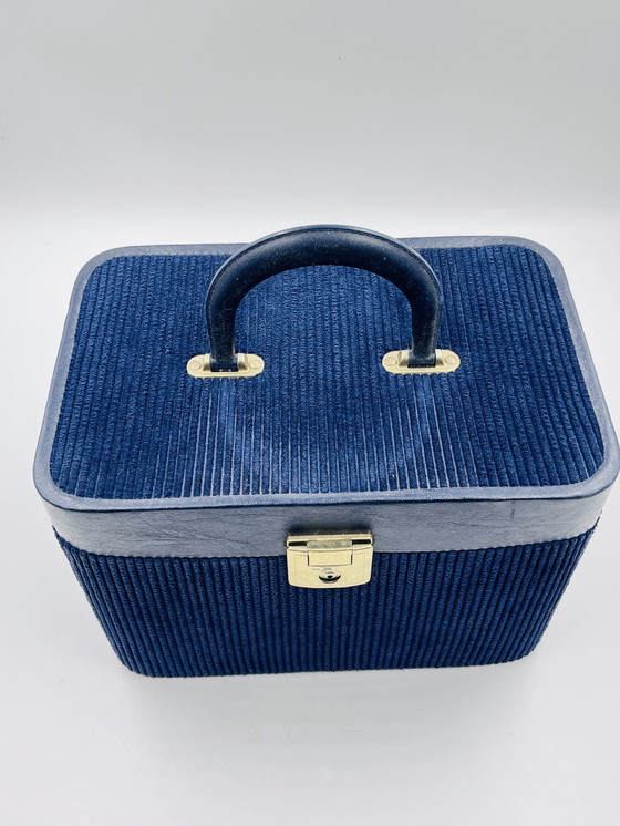 Image 1 of Beauty Case En Velours Bleu