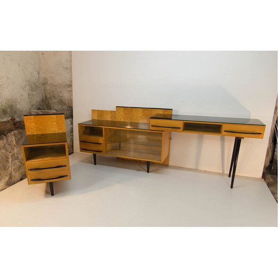 Image 1 of Ensemble de table, table de chevet et commode vintage modulable par M. Pozar, 1960s
