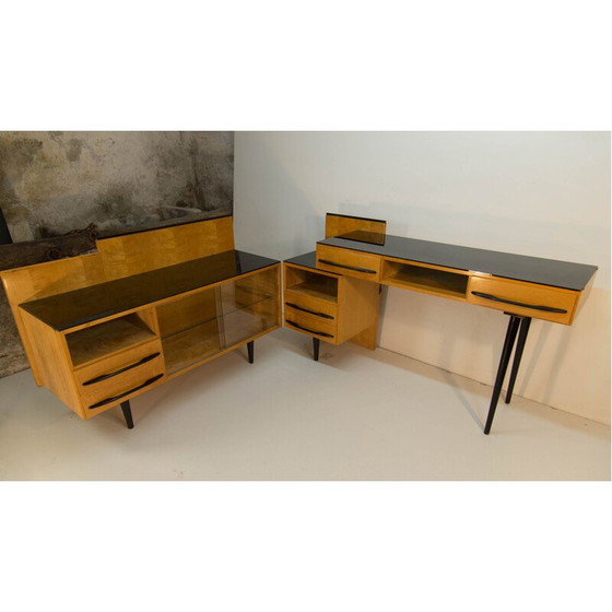 Image 1 of Ensemble de table, table de chevet et commode vintage modulable par M. Pozar, 1960s