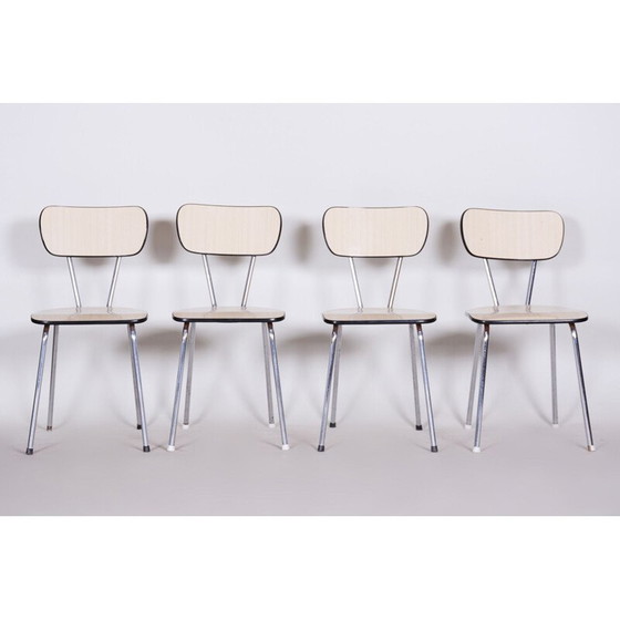 Image 1 of Ensemble de 4 chaises du milieu du siècle en formica et chrome, années 60
